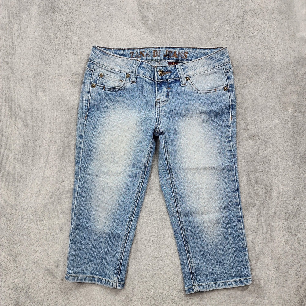 Vintage Zana Di Jeans Womens 5 Juniors Blue Low Rise Capri Peddle Pusher Stretch
